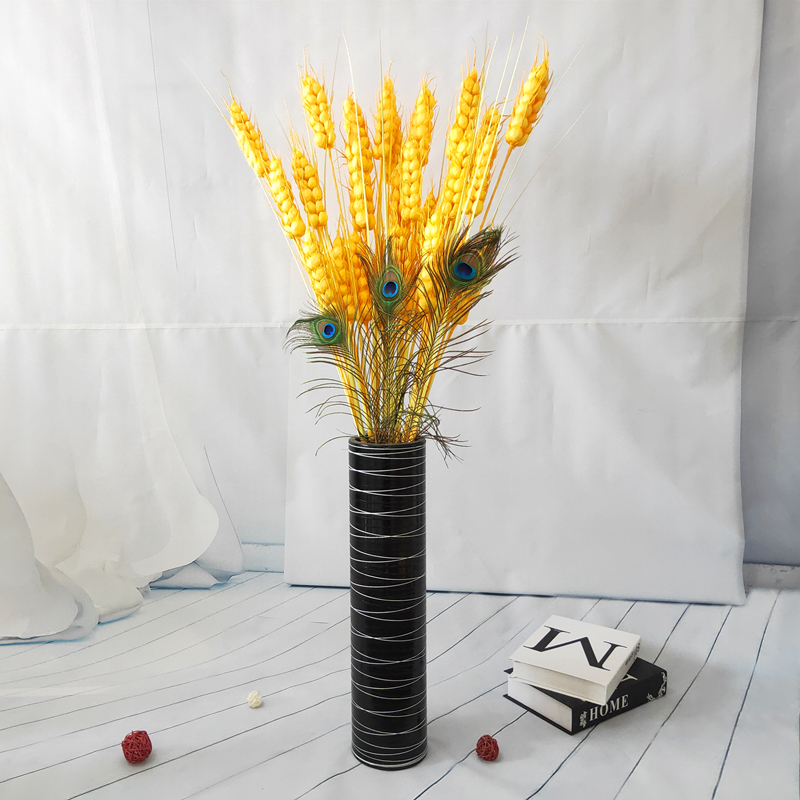 千惠美仿真大麦穗客厅干花创意摆件假花落地花瓶插花羽毛家居装饰品