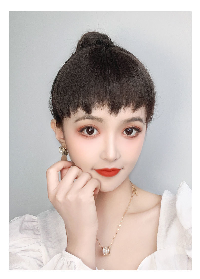 aidahngj 狗啃刘海假发女真发日系自然无痕假刘海片二次元眉上短刘海