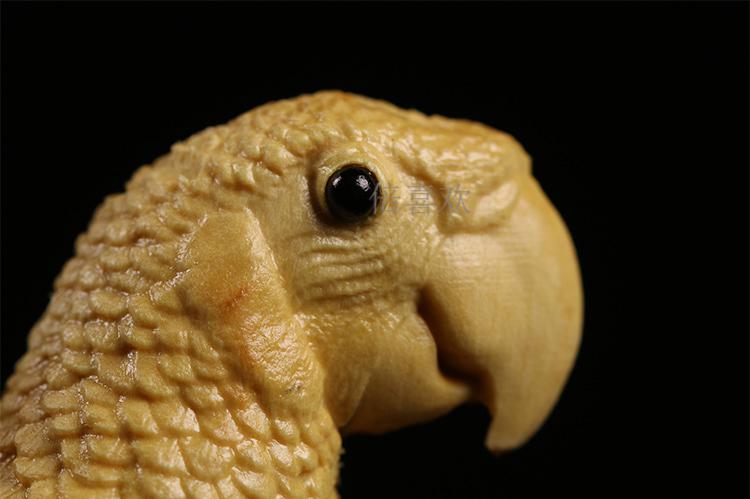 倍喜欢鹦鹉木雕摆件乐清小叶黄杨木雕实木居家办公饰品小动物工艺摆件