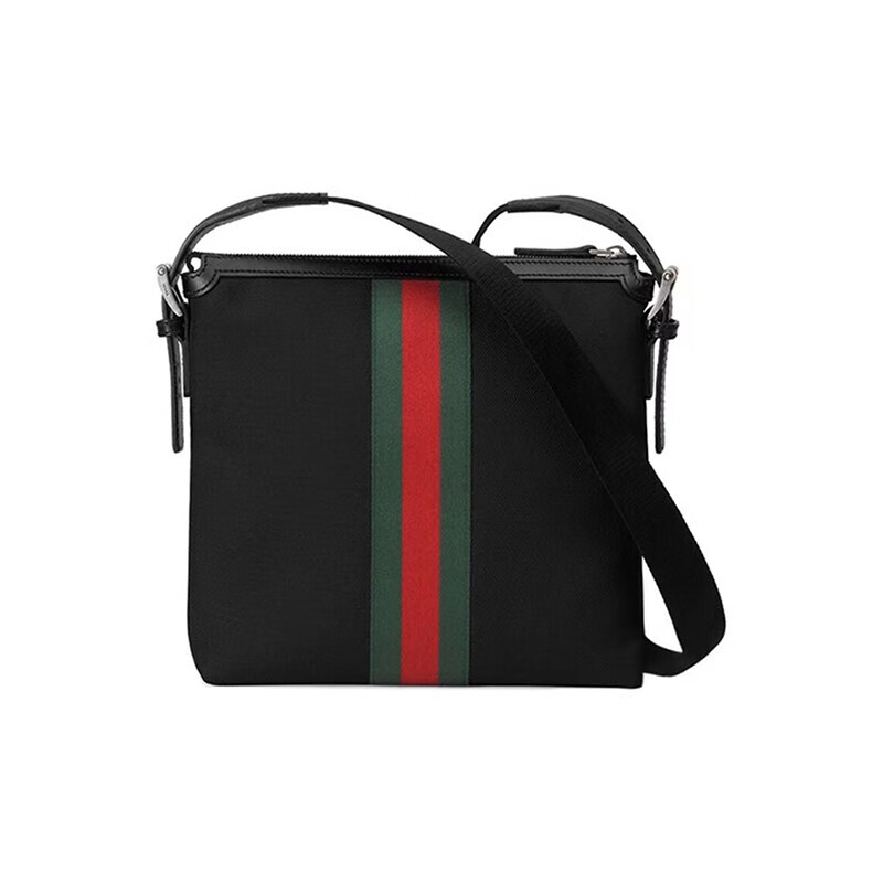 gucci古驰 男包 红绿织带帆布配皮 单肩包 斜挎差包 礼物 387111 kh