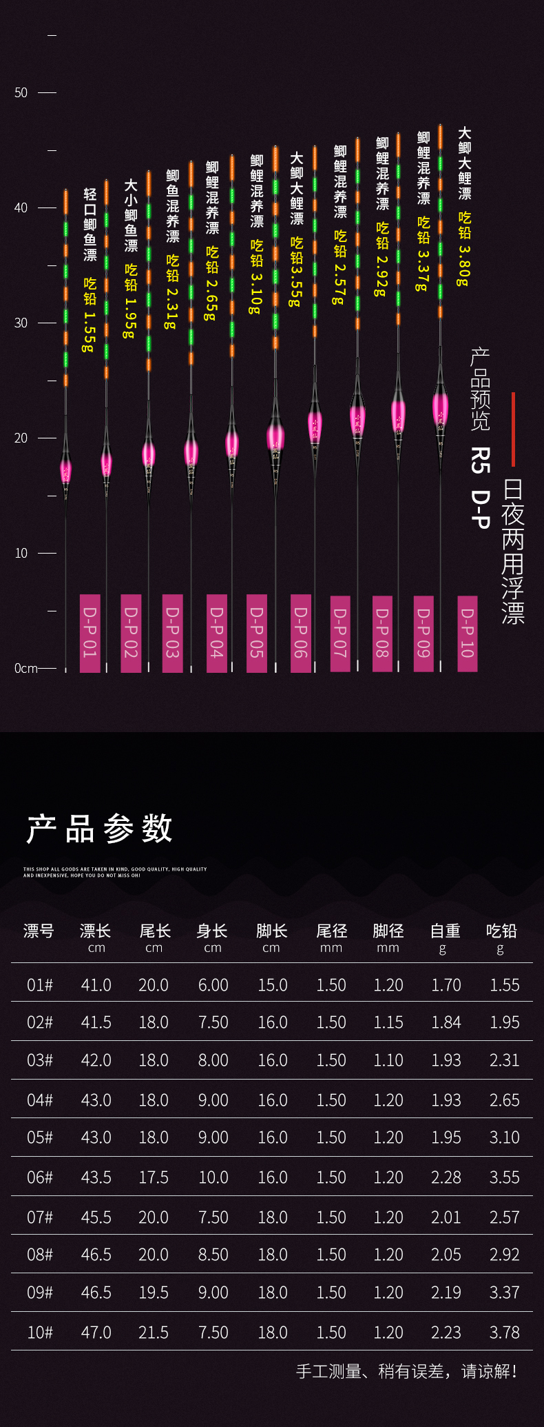 卡瑟龙浮漂十大品牌日夜两用鲫鱼电子鱼漂夜光漂咬钩变色高灵敏度dp