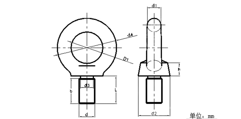国标吊环螺钉 吊环圆环螺丝gb825钢印吊环螺丝m6m8m10m12m1m20m24-64