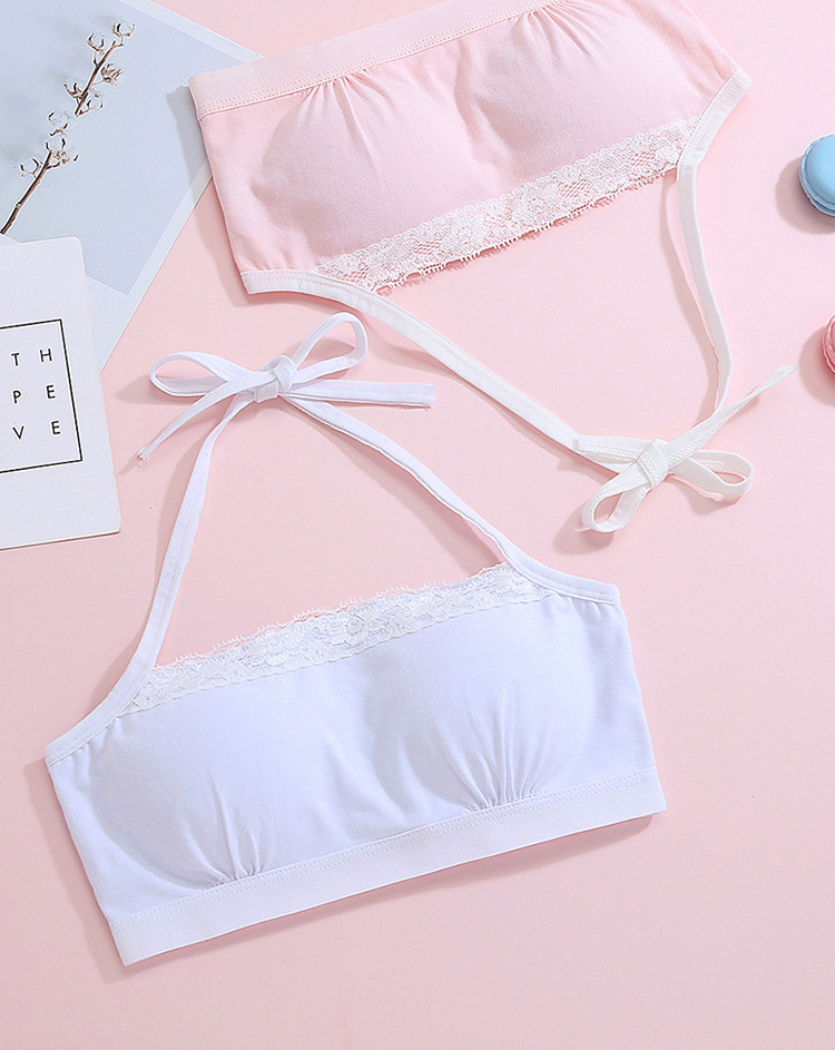 女童内衣发育期912小背心女挂脖文胸系带学生吊带小学生少女裹胸hhy