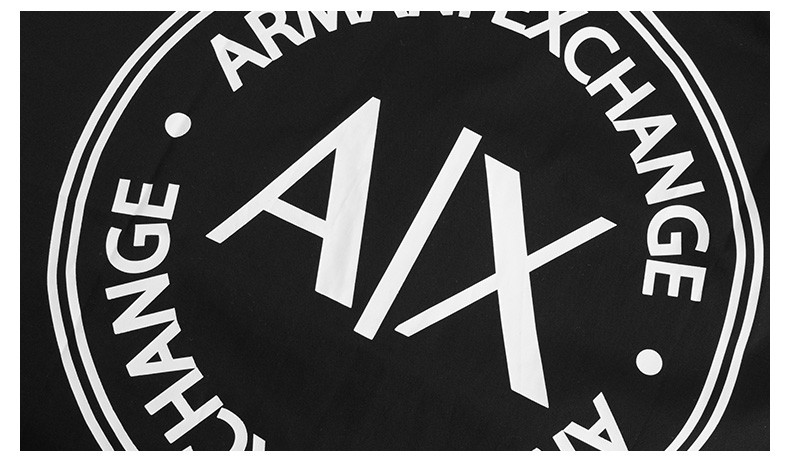 阿玛尼armaniexchangeax男装时尚休闲男士印花短袖衬衫黑色s