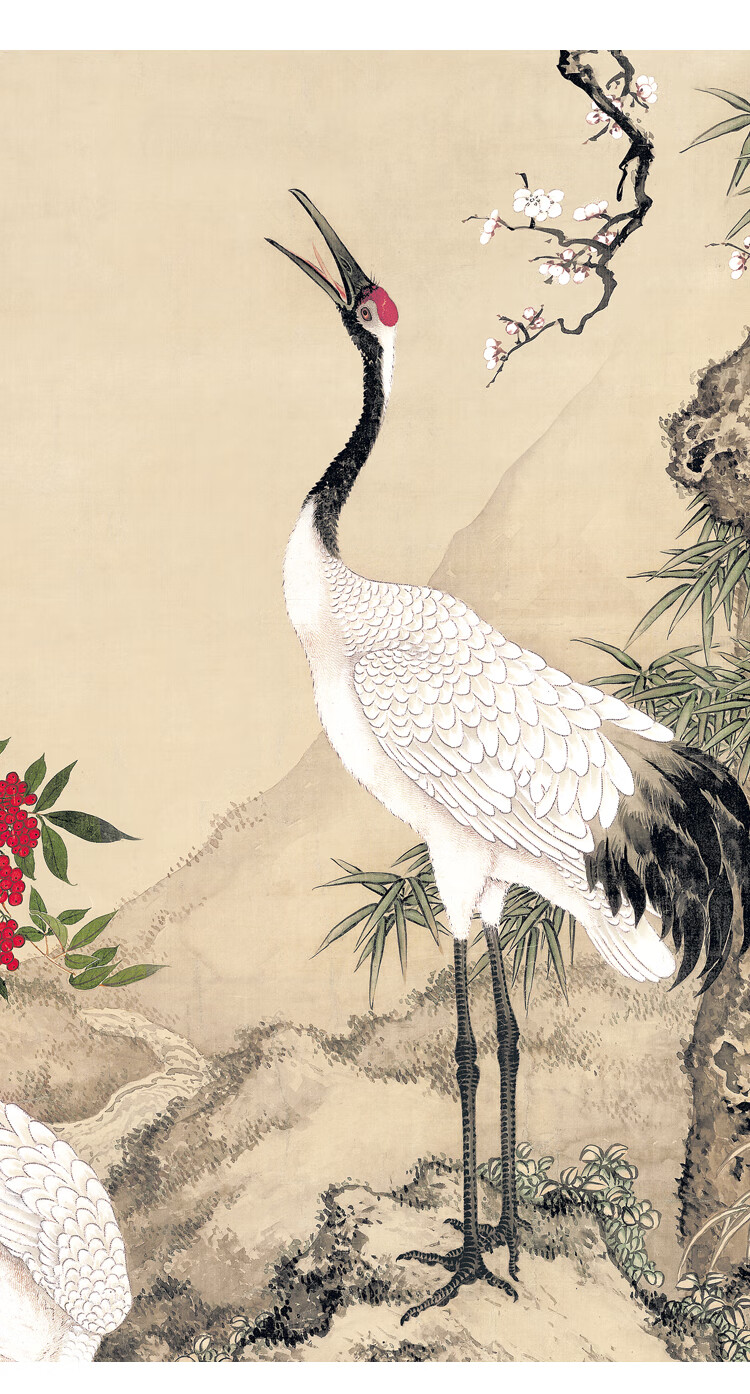 博巴伦新中式工笔国画仙鹤松树装饰画玄关走廊过道吉祥画中国风古韵挂