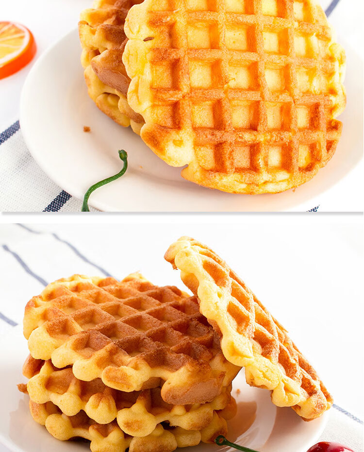 新欧乐满格华夫原味华夫饼蛋糕2000g(整箱)儿童营养早餐软面包下午茶