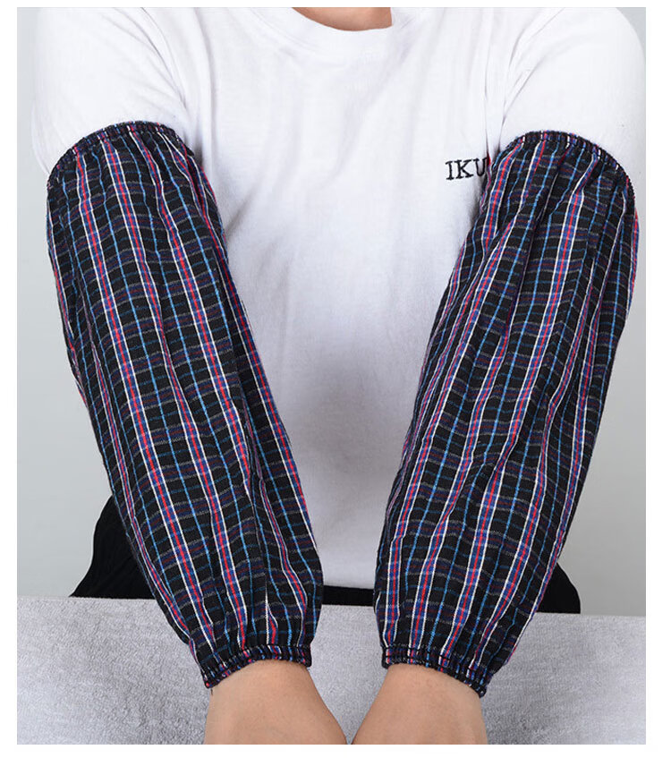 加厚棉布袖套男女清洁家务护袖防油污户外工作服车间全棉套袖 双线棉