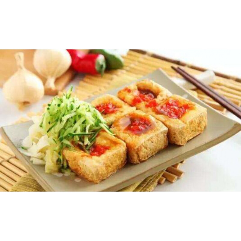 台湾白色臭豆腐经典新鲜白豆腐生胚特色小吃45片/包年货 片/包年货