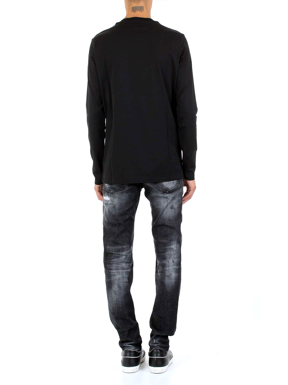 versace 范思哲男装 范瑟丝男士棉质金色印花长袖t恤衫 bu90576b bj