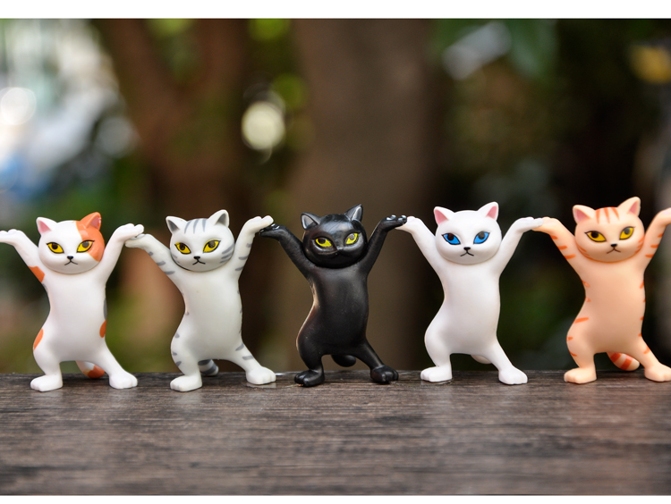 新品网红妖娆猫咪笔架可爱骚姿花猫盲盒恶搞模仿黑人抬棺猫猫组合