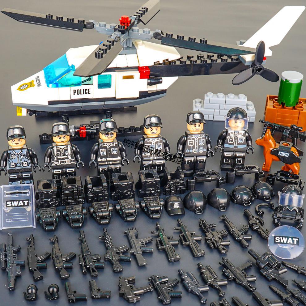 兼容乐高二战军事人仔积木八路军拼装小人抗日战争打仗玩具 绿色 武装