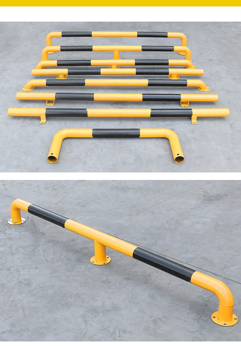 小郎人钢管车轮挡车器u型停车位限位器栏杆防撞挡车条倒车挡块轮档车