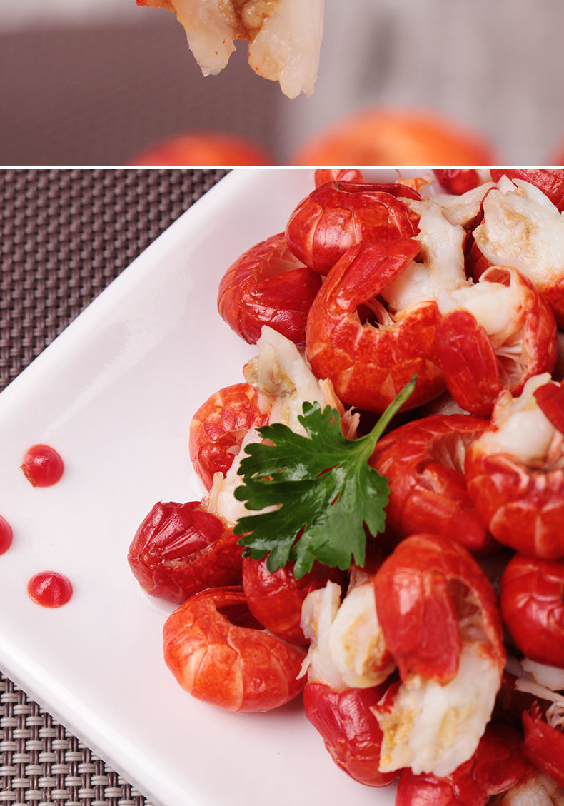 龙虾尾冷冻无冰衣特级新鲜虾尾单冻袋装批发小龙虾尾鲜活7斤装120粒