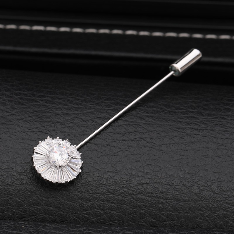 胸针女一字胸花插针式别针简约韩国女配饰大气外套别针开衫徽章白色