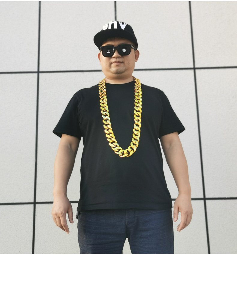 宝茄雷龙网红抖音大金链子社会人塑料大道具假金项链男镀金越南沙金