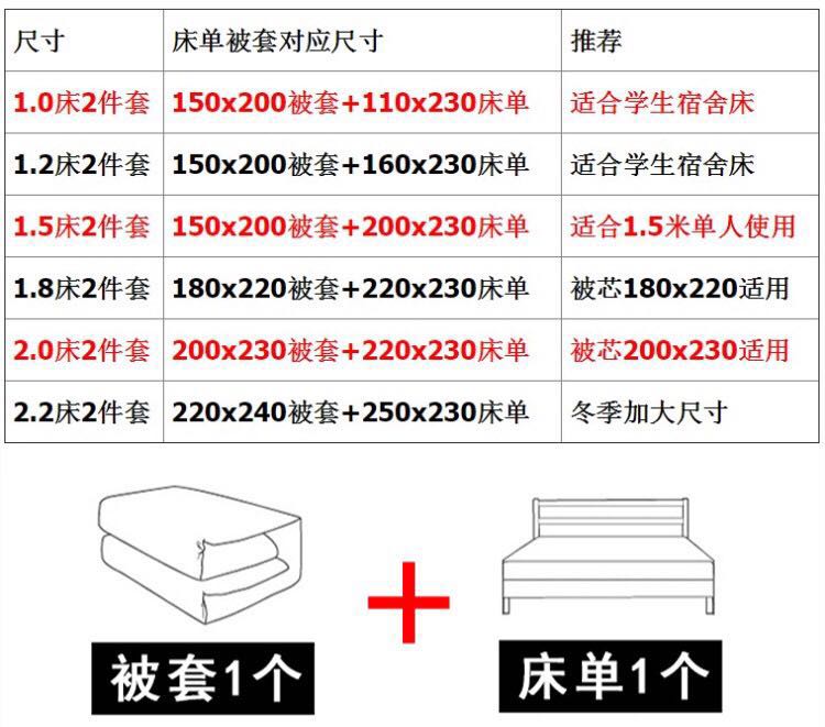 床单被套二件套床上用品单双人被罩被单两件套花睡神
