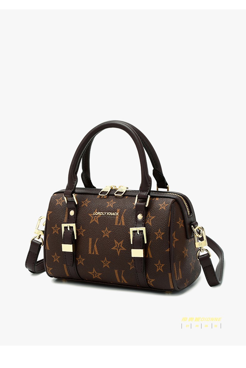 帝奥妮包包女包高端轻奢侈品牌真皮女包法式休闲2021新款印花波士顿