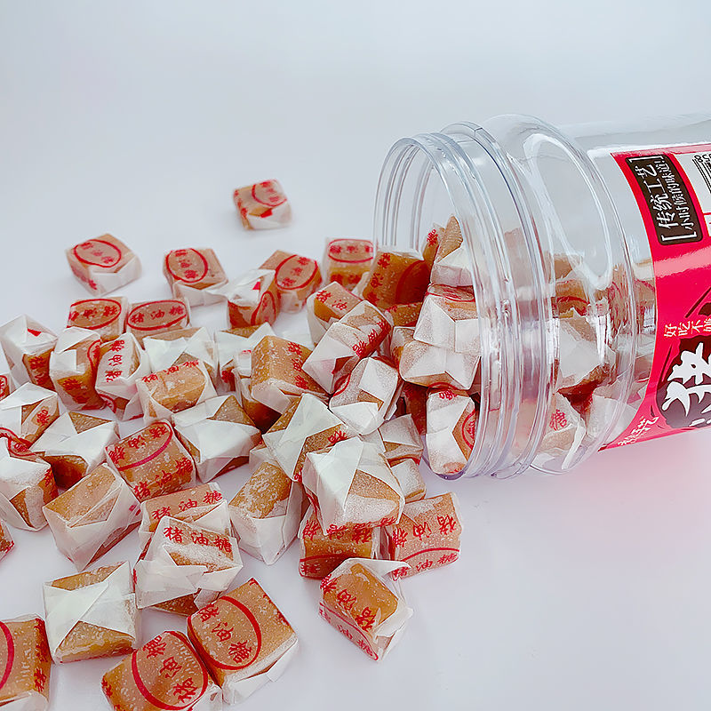 猪油糖正宗怀旧潮汕特产葱花糖软糖童年儿时8090后休闲零食罐装 猪油
