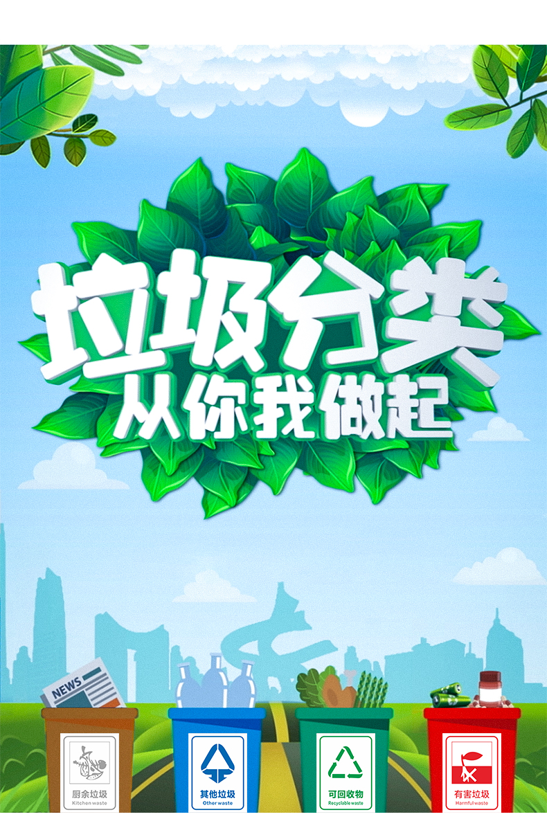 苏州市垃圾分类宣传海报垃圾分类细则公共场所垃圾宣传海报其他垃圾