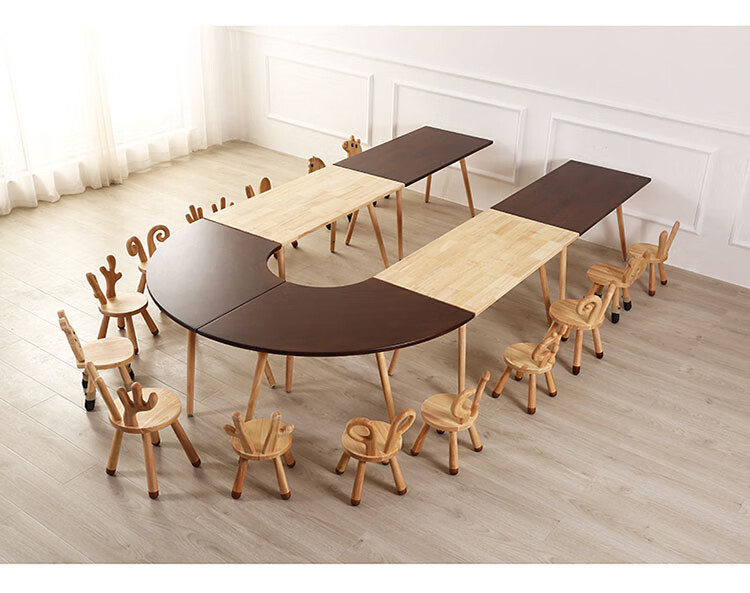 幼儿园桌椅 实木早教美术培训辅导班课桌椅幼儿园桌椅托育中心绘画