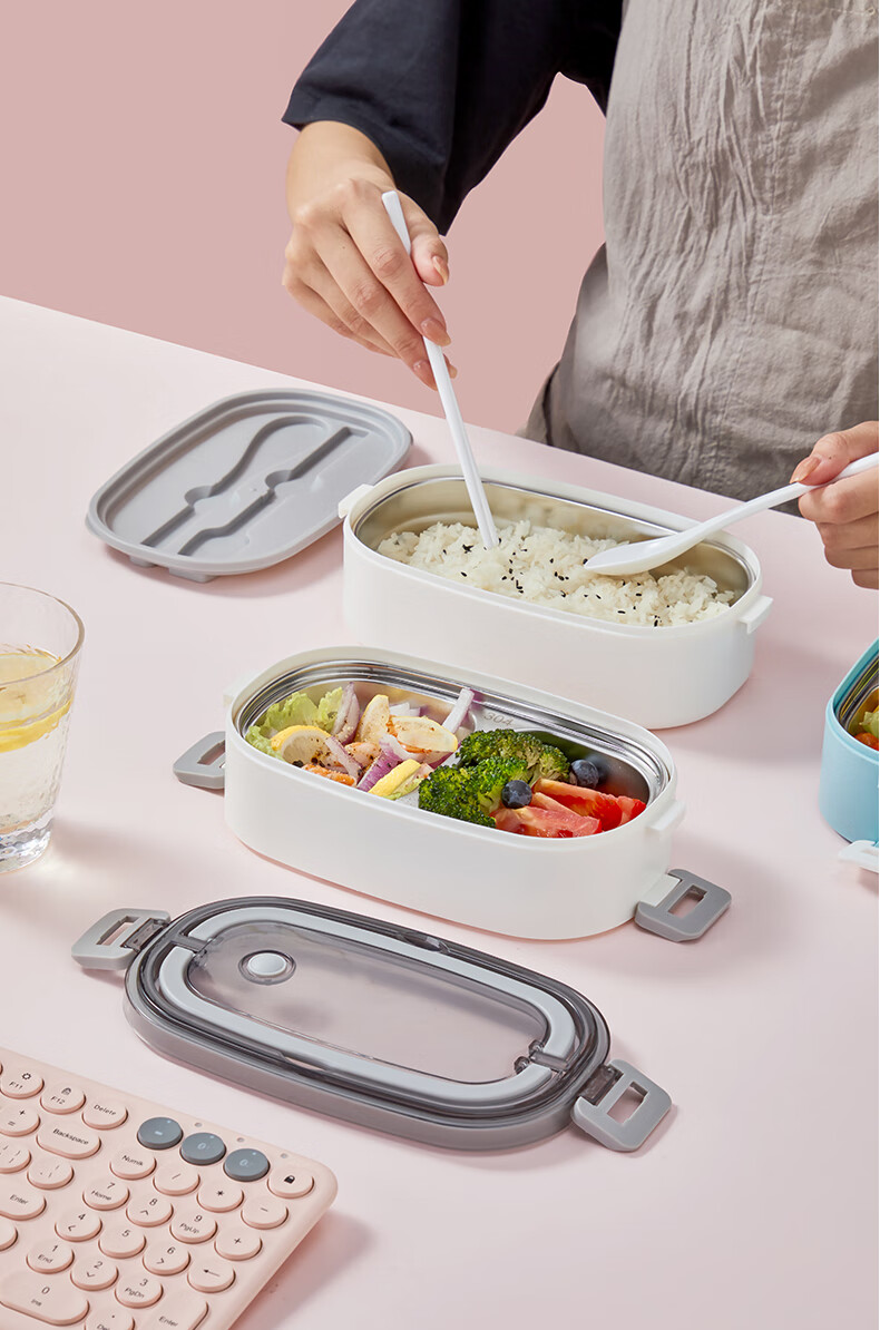 6060饭保温桶304不锈钢日式双层便当盒餐盒套装上班族可微波炉