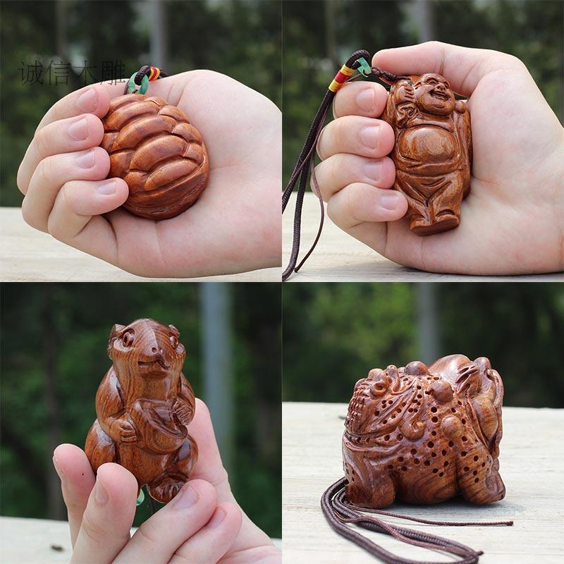 天然老挝木雕手把件木质工艺品小摆件实木雕刻把玩送礼小件貔貅如意