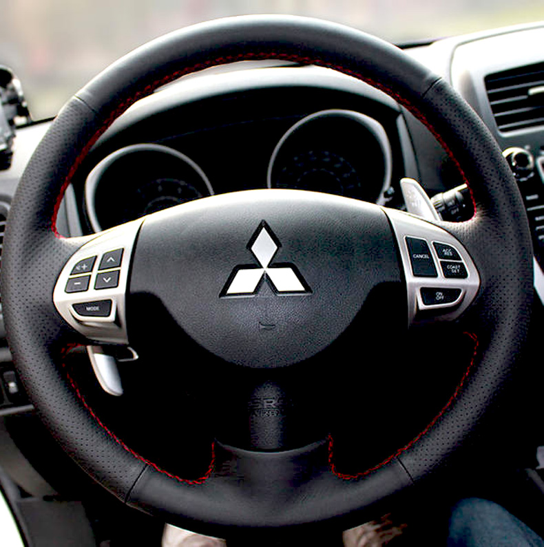 帕杰罗v93手缝把套欧蓝德方向盘套真皮三菱奕歌劲炫asx翼神蓝瑟戈蓝