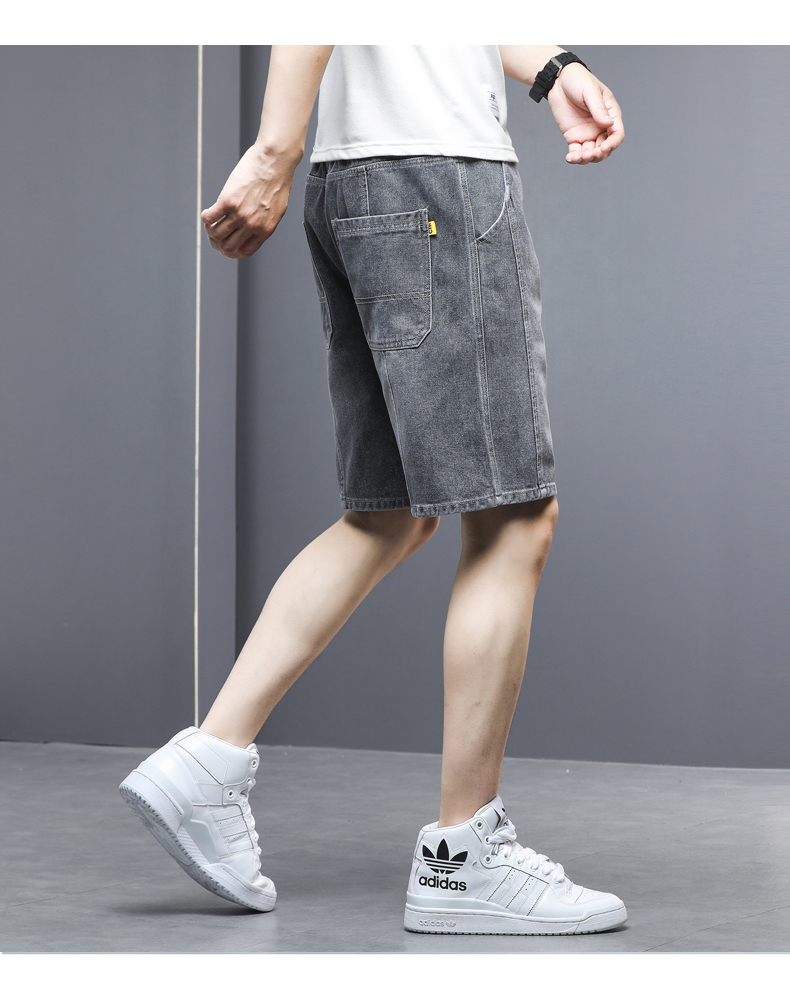 富贵鸟牛仔短裤男2021夏季新款休闲五分裤青年男生宽松舒适潮流百搭5