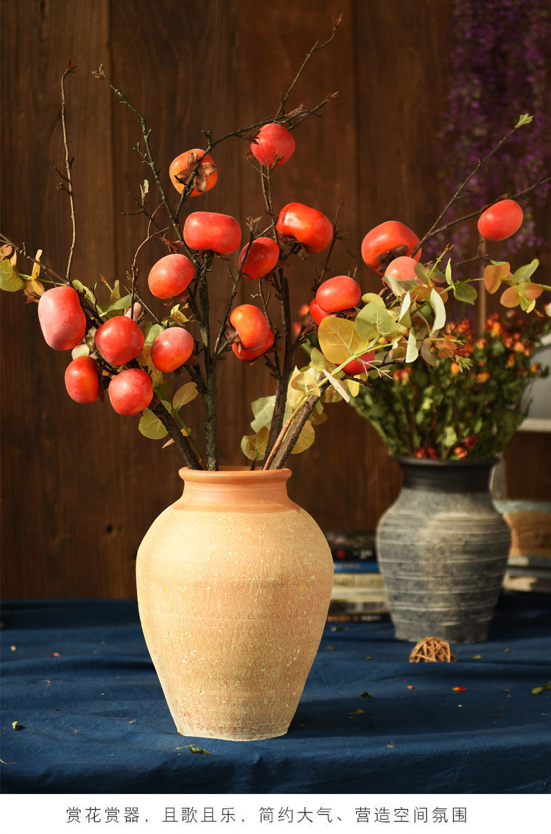 手工陶罐粗陶花瓶多肉花盆复古花瓶花器土陶罐瓦罐插干花f19号水培版
