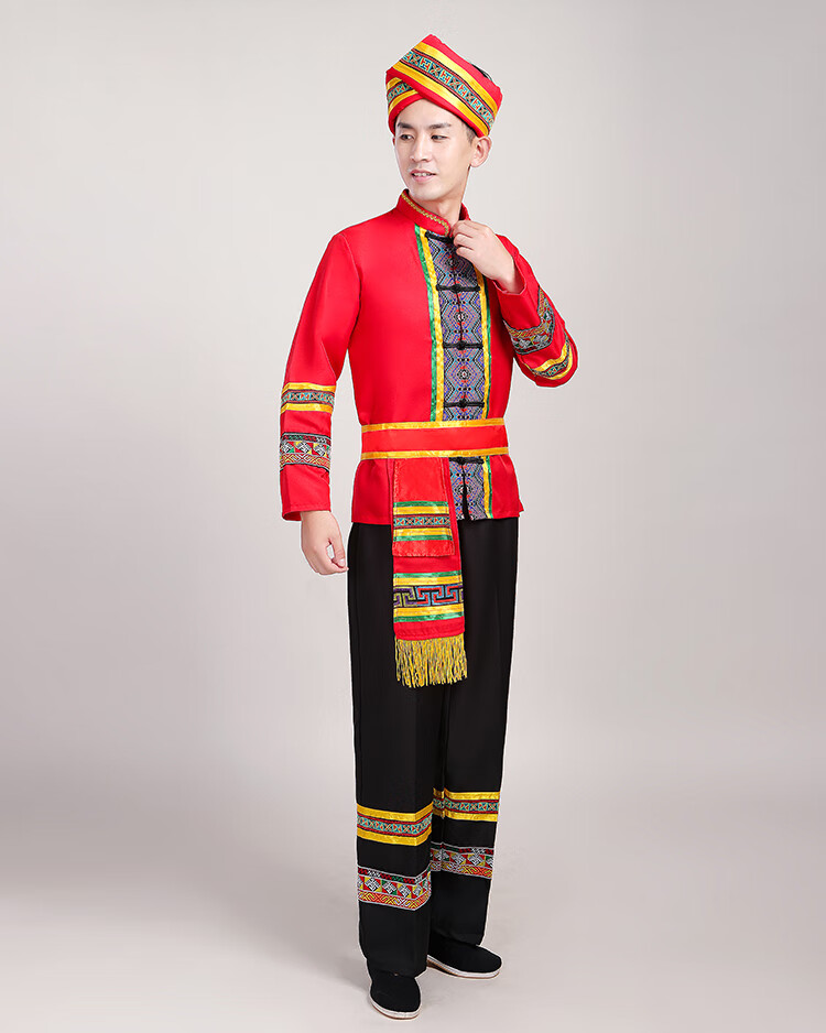 土家族服装男男畲族壮族苗族少数民族演出服装满族傣族舞蹈表演服