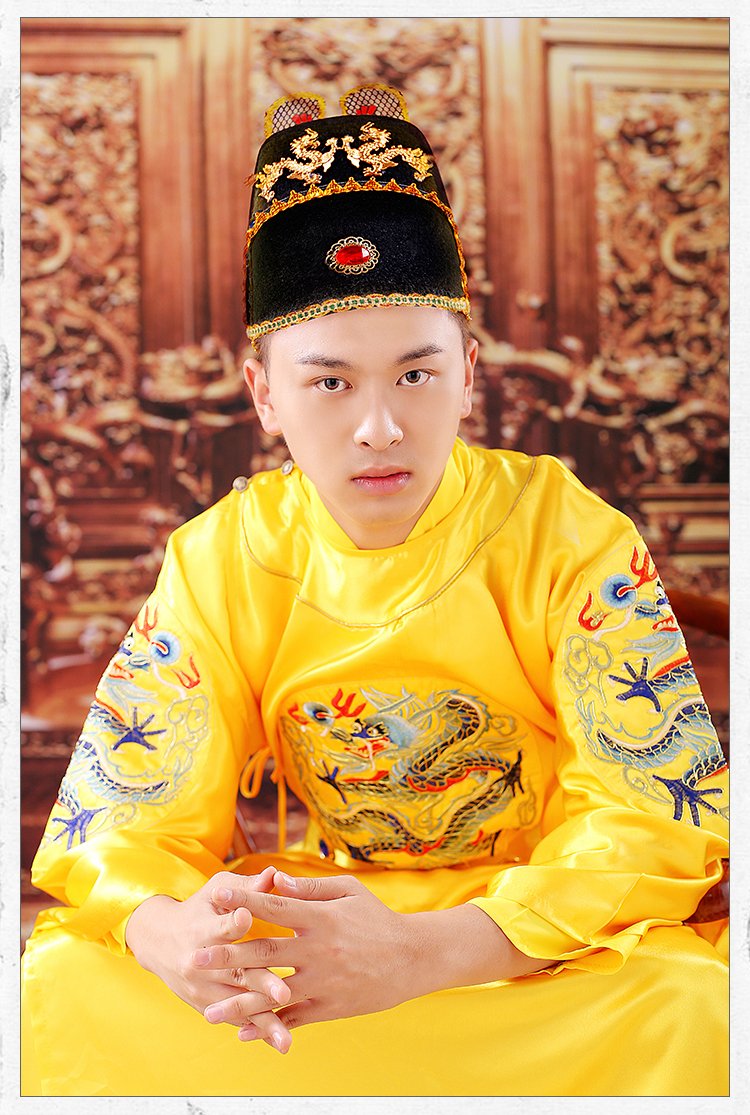 龙袍汉服男皇帝服装明朝套装皇上古装明制刺绣黄袍女中国风王爷服蟒袍