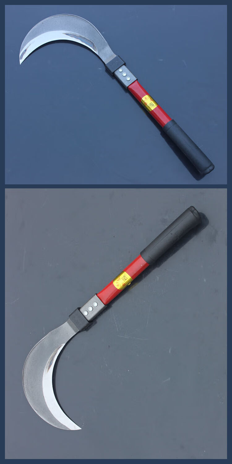 柴刀户外开路刀树镰刀65锰钢镰刀割草刀长柄柴刀户外修枝弯刀割两用