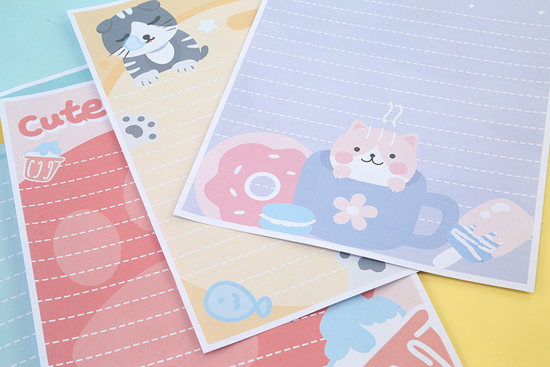 文雯可爱卡通猫咪信封信纸学生书写校庆活动情侣表白ins信笺浅黄猫咪