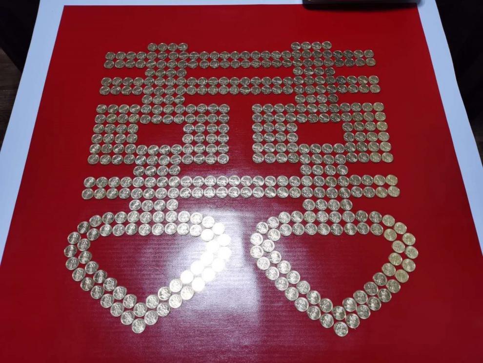 模板结婚压床喜新娘福字婚礼卧室摆件订制拼字 i52-结婚日期300个硬币