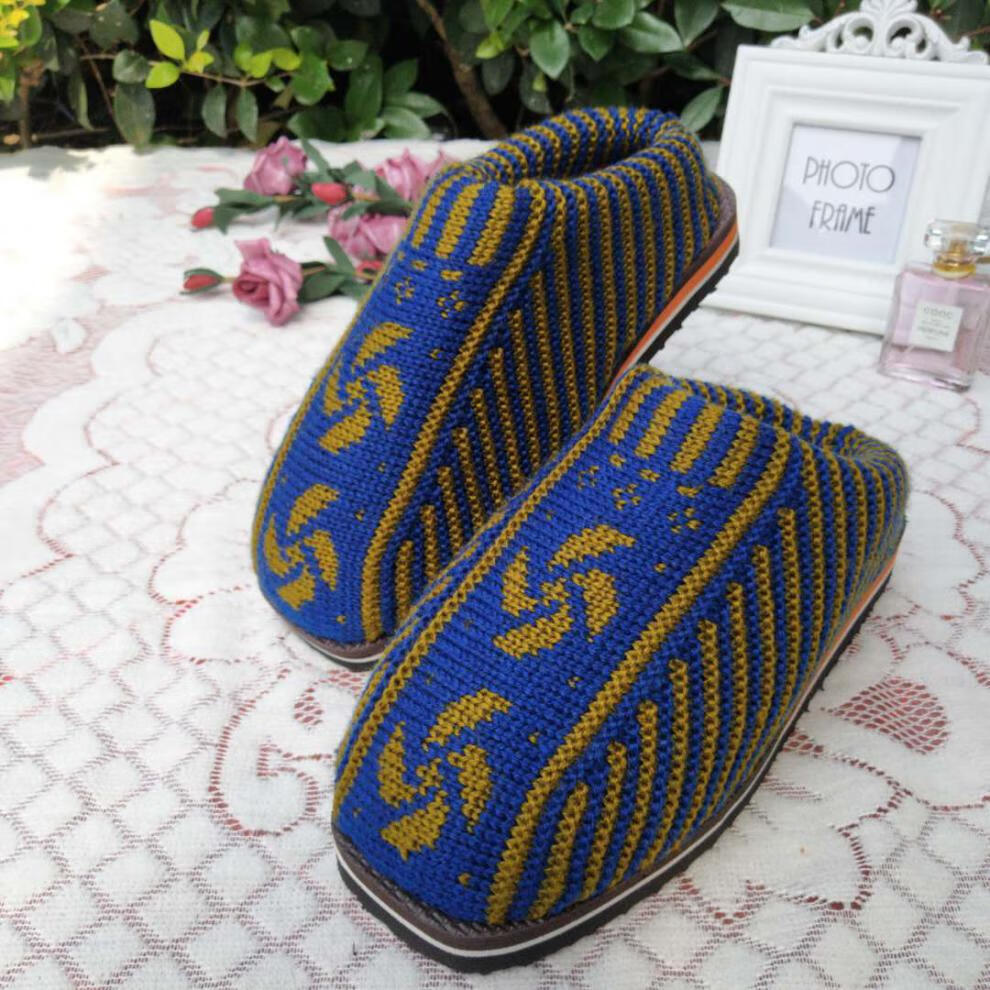 慕卡蜜 手工毛线鞋成品拖鞋棉鞋冬季加厚保暖男女结婚棉鞋编织打针织