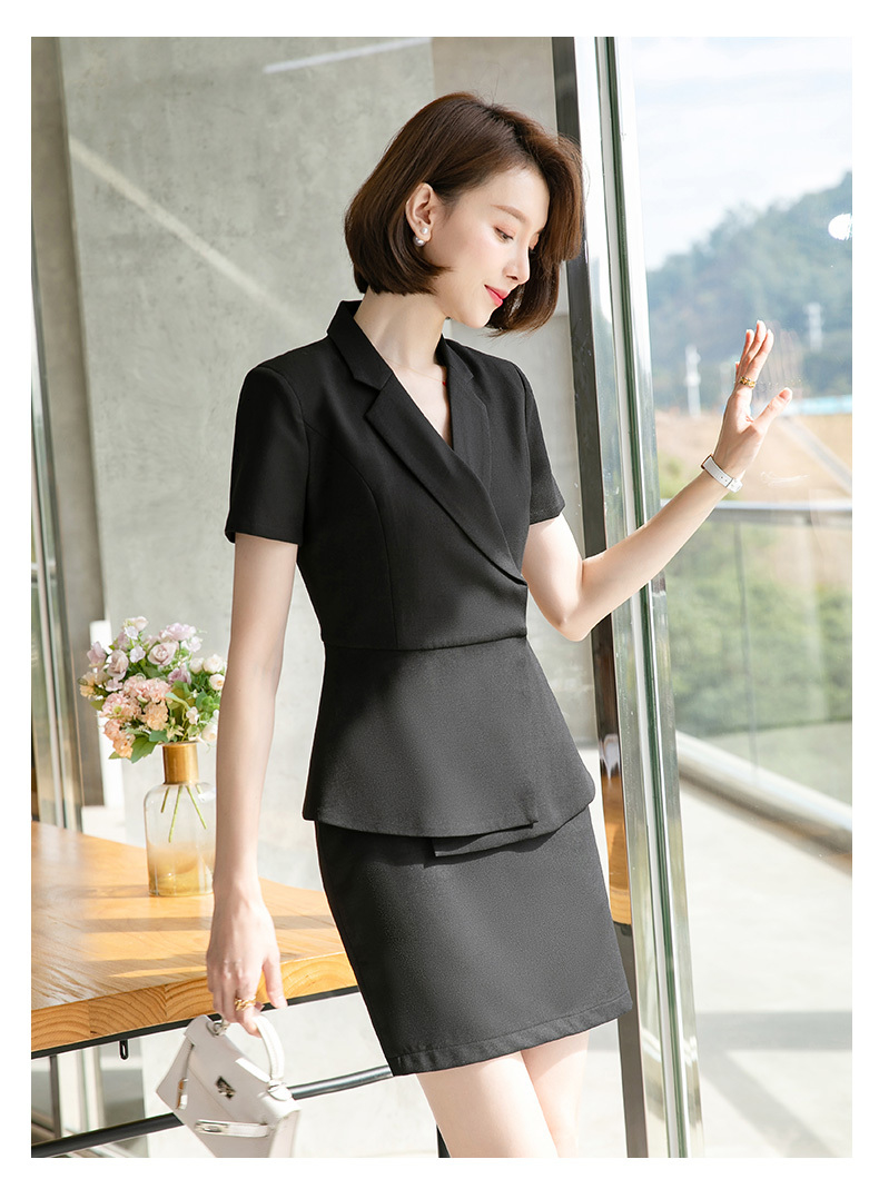 怡情姿 高端职业装套装女气质女神范夏季薄款酒店前台工作服正装西装