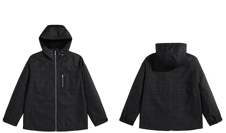Taipingniao Men's Hooded Casual Trendy Jacket, Loose-Fitting Autumn Coat, Urban Light Outdoor Wear, Black, XL 9