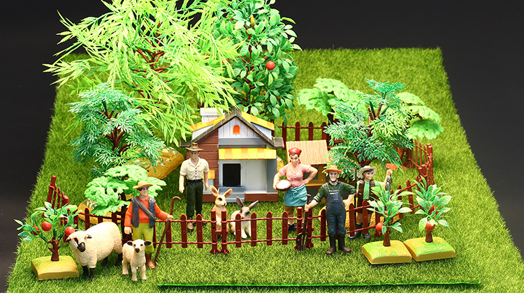 小树模型沙盘过家家儿童沙盘玩具diy沙盘模型农场人物枫树椰树橡树