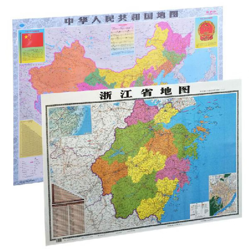 全新版中国地图世界地图全国分省地图墙贴挂图办公室装饰贴画中国江西