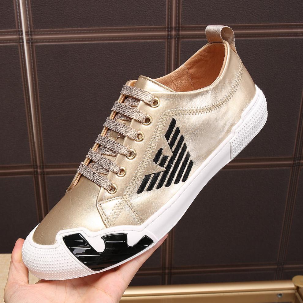 奢侈品牌阿玛尼欧洲站男鞋真皮休闲板鞋高帮英伦时尚网红潮牌鞋黑