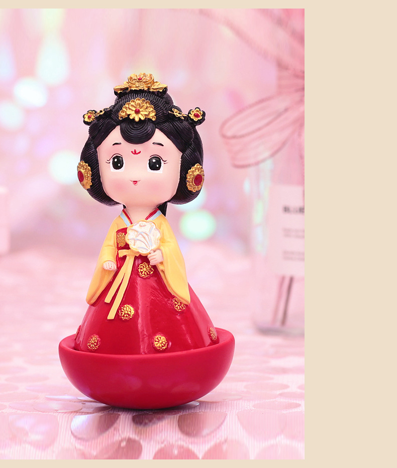 大唐不倒翁摆件 小姐姐摆件创意西安特产纪念品中国古风娃娃生日礼物