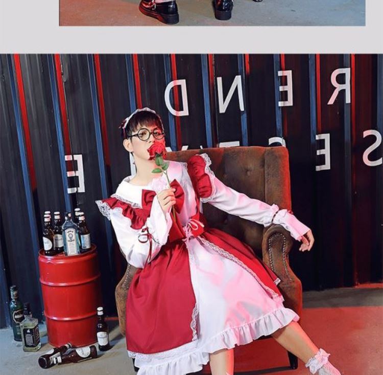 日系女仆洛丽塔cos服男生女仆装男生穿男仆装coslolita裙胖200斤