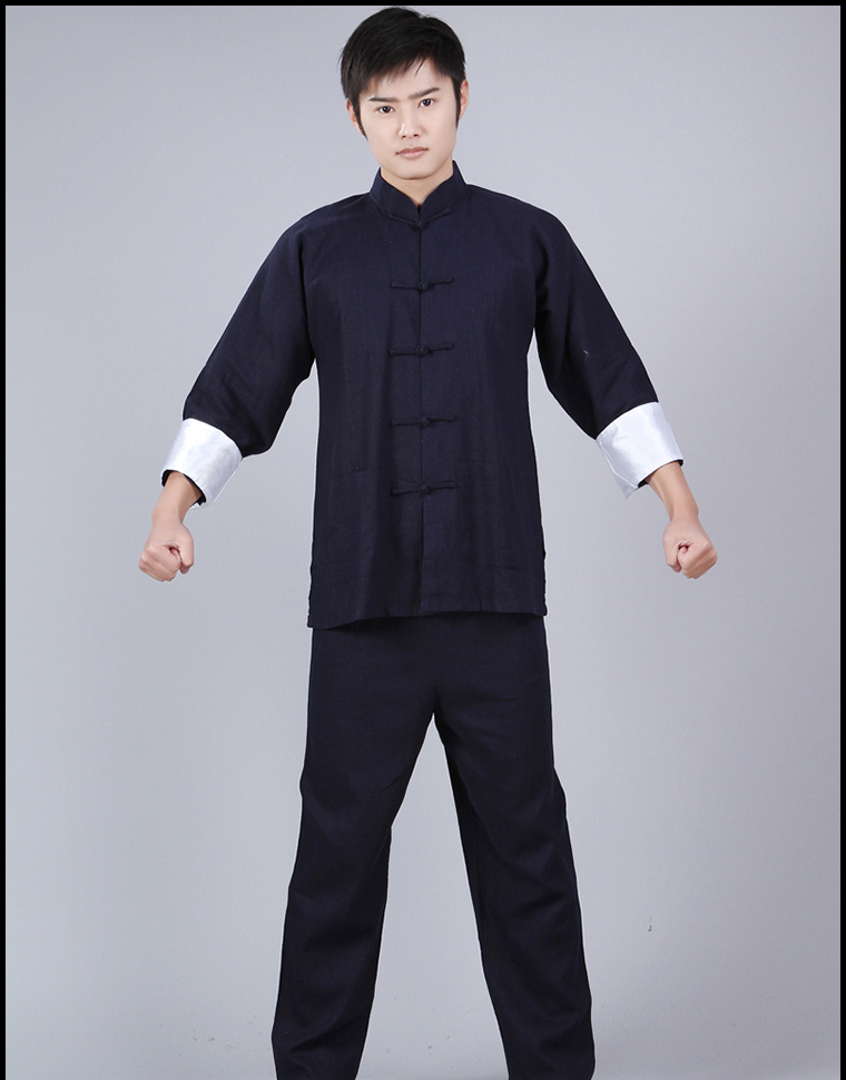 闪洛叶问同款衣服男青年咏春套装武术太极练功服李小龙功夫衫马褂唐装