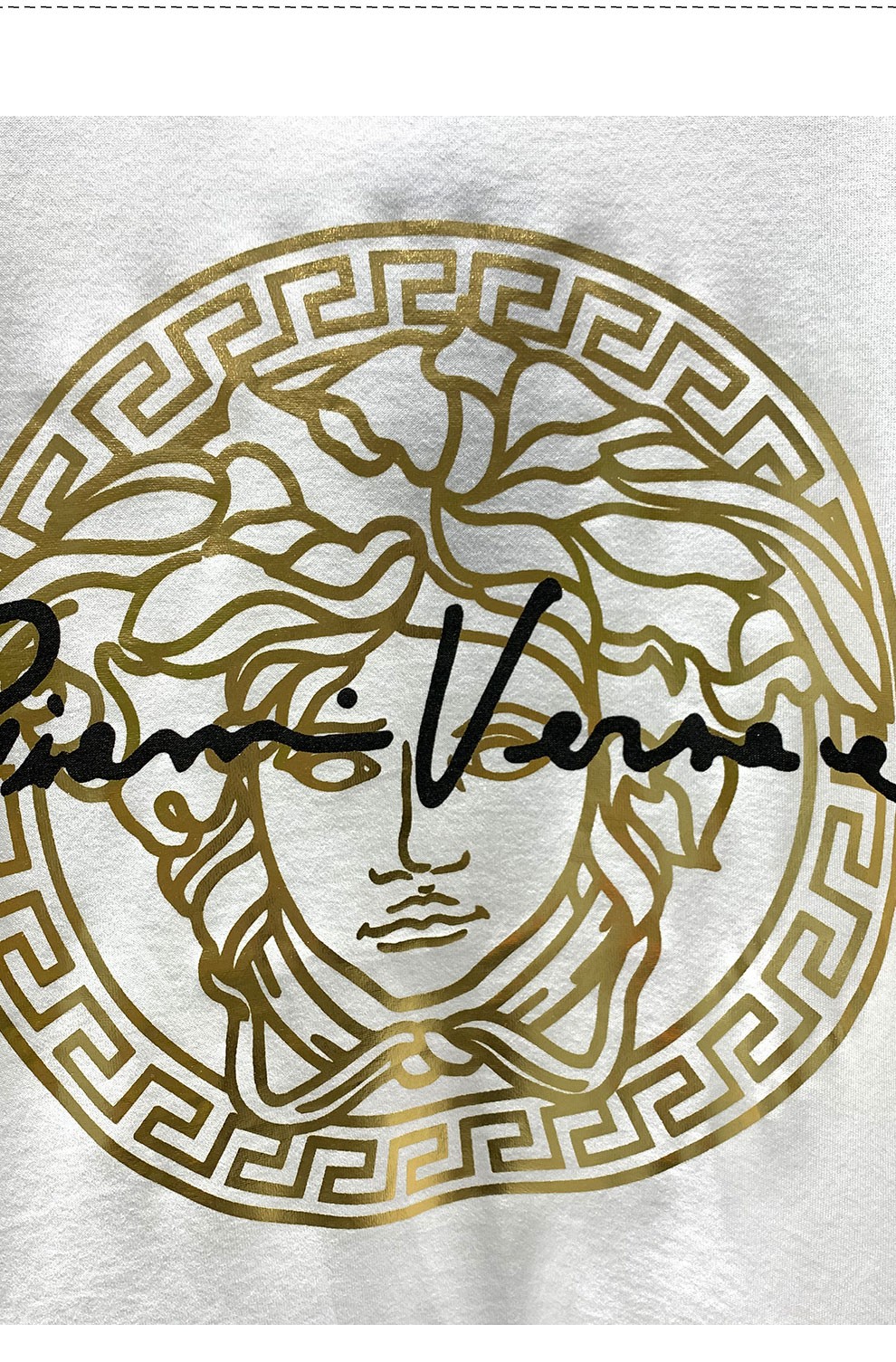 versace 白色金属感印花短袖tee 白色 it 38【图片 价格 品牌 报价】