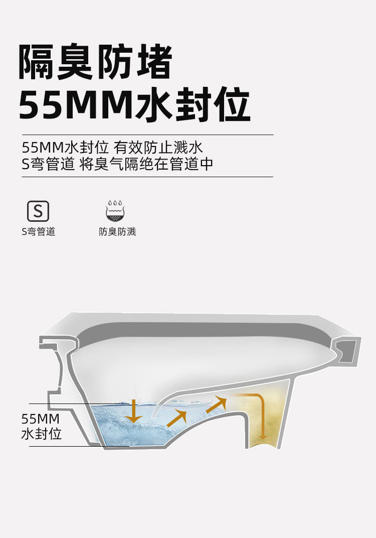 家用陶瓷蹲便器冲水箱套装卫生间带盖板蹲坑翻盖式大便器 【c】无弯后