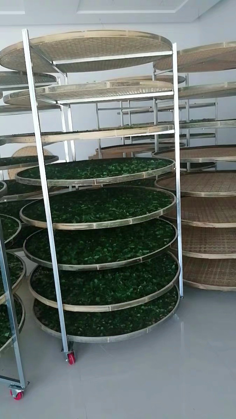 鑫琪三木园艺茶叶凉青架晾晒摊青架晒药材制茶用具竹簸箕竹筛放置架竹