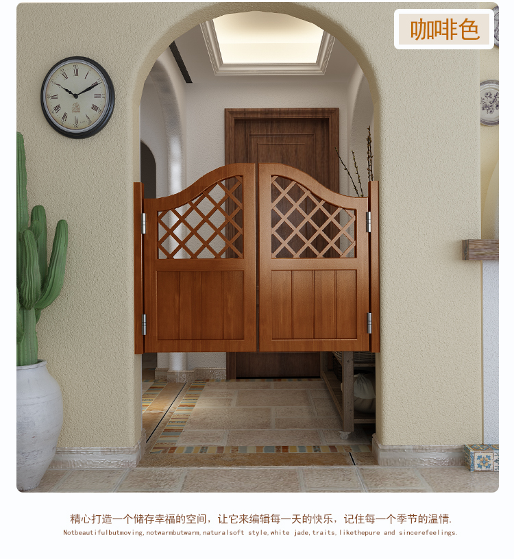 实木半腰门牛仔门室内隔断门栅栏门卫生间隔断门半门腰门酒吧门白色