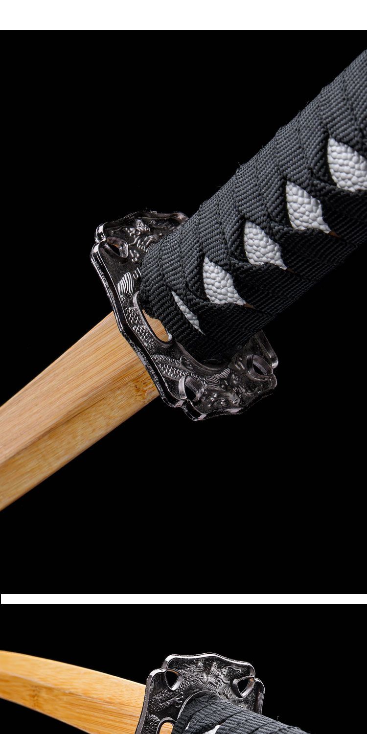 木刀带鞘居合道日式武术剑道训练唐横刀刃实木质木制竹刀80cm黑色皮套