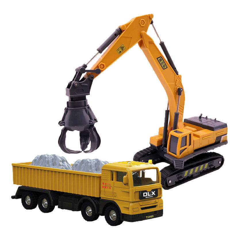 迪士尼disney德立信破碎机玩具车钻地机抓木机碎石车修路车男孩儿童