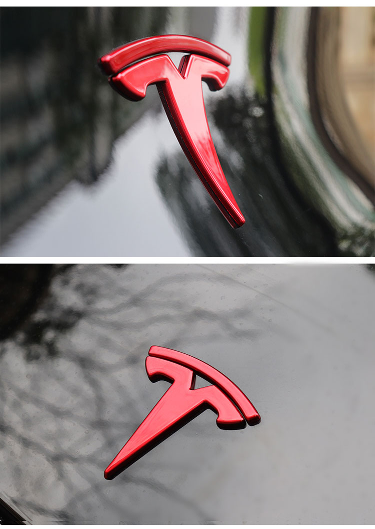 适用新款model3y特斯拉2021车标改色贴前后保护罩不拆标配件外饰人气